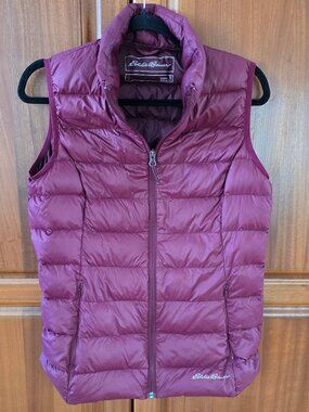 DOWN Puffer vest Eddie Bauer cherry red S